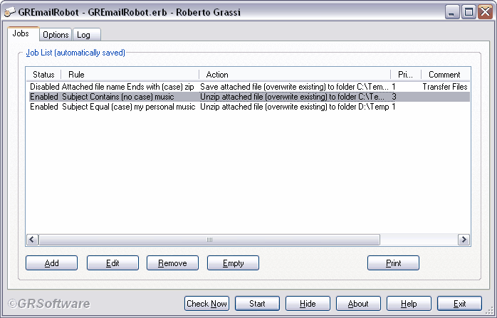 GRSoftware Email Robot Screenshot