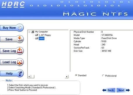 HDRC Magic NTFS Screenshot