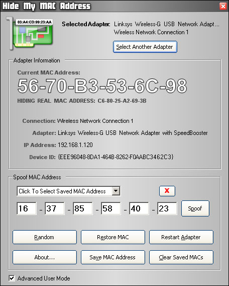 Hide My MAC Address Screenshot