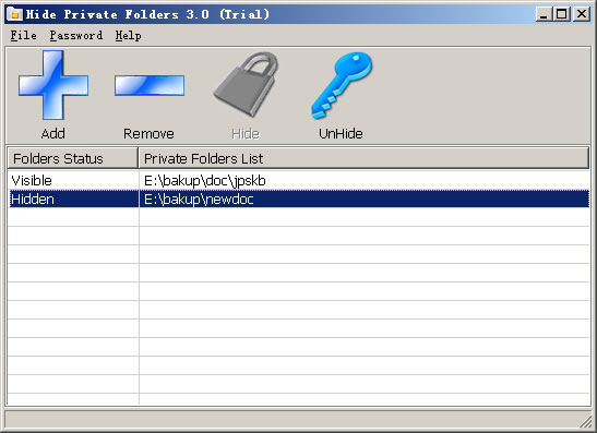 Hide Private Folders Screenshot
