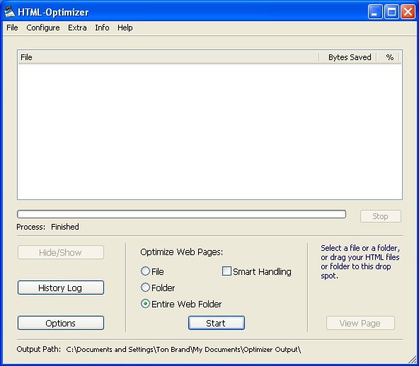 HTML-Optimizer Screenshot
