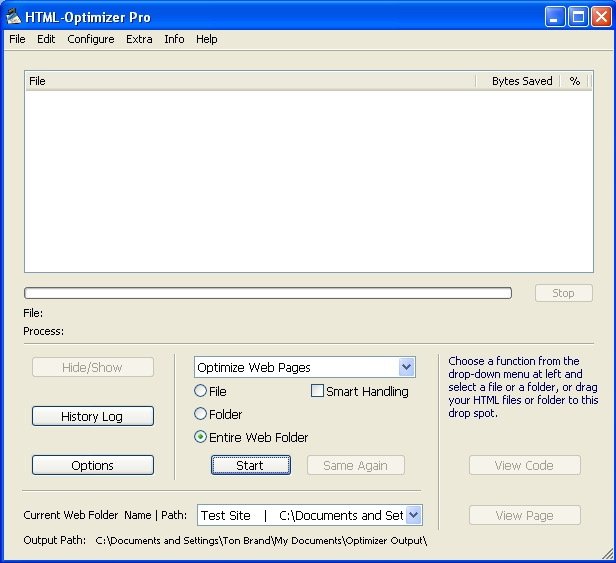 HTML-Optimizer Pro Screenshot