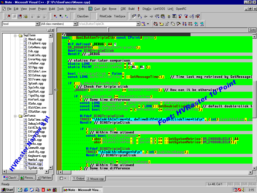 HVRaster - Programmers Editor Font Screenshot