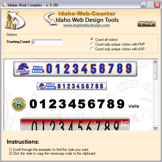 Idaho-Web-Counter Screenshot