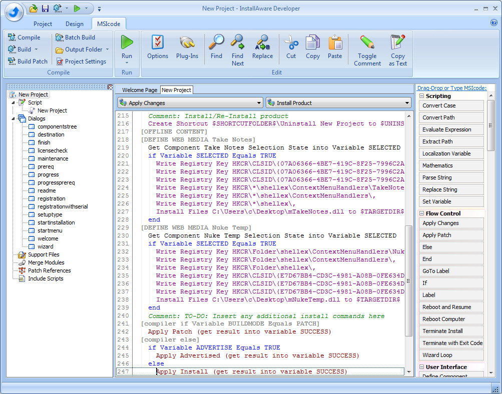 InstallAware Developer for Windows Installer Screenshot