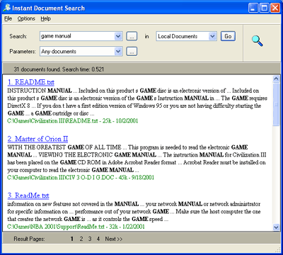 Instant Document Search Screenshot