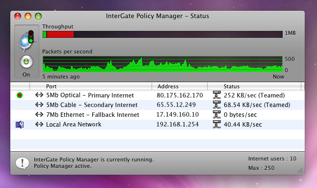 InterGate Policy Manager for Mac OS X Screenshot