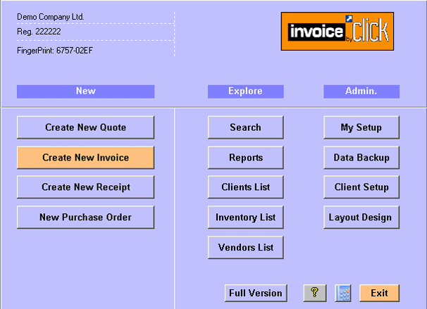 Invoice by Click- Invoicing software Screenshot