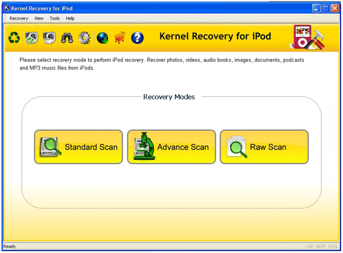 iPod Data Recovery Software Screenshot