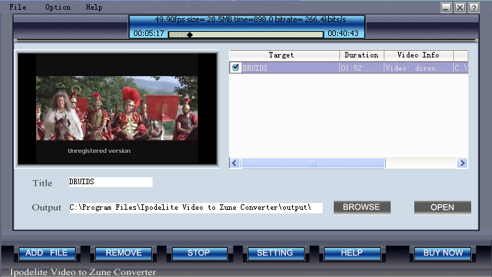 Ipodelite Video To Zune Converter Screenshot