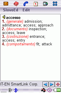 Italian-English Ext. Dictionary for UIQ Screenshot