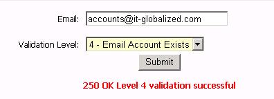 ITG Email Validator Screenshot