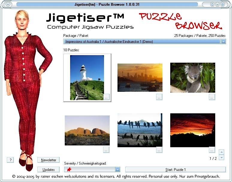 Jigetiser(tm) - Australia 1 Package Screenshot