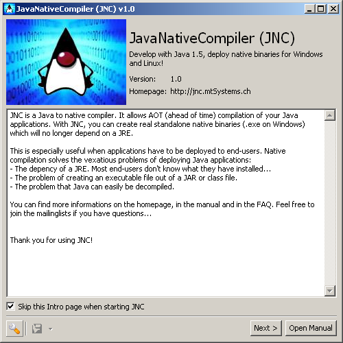 JNC - JavaNativeCompiler Screenshot