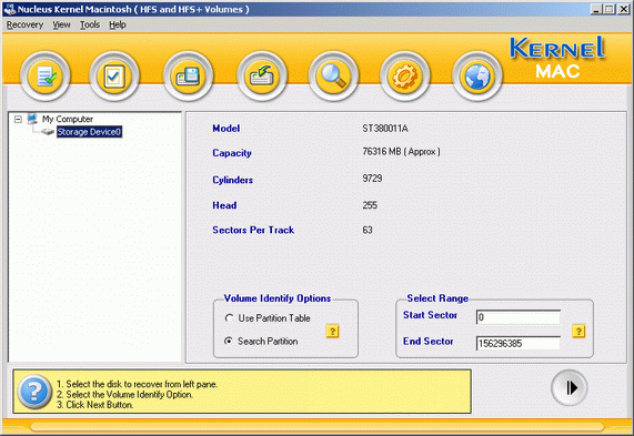 Kernel Macintosh - Data Recovery Software Screenshot