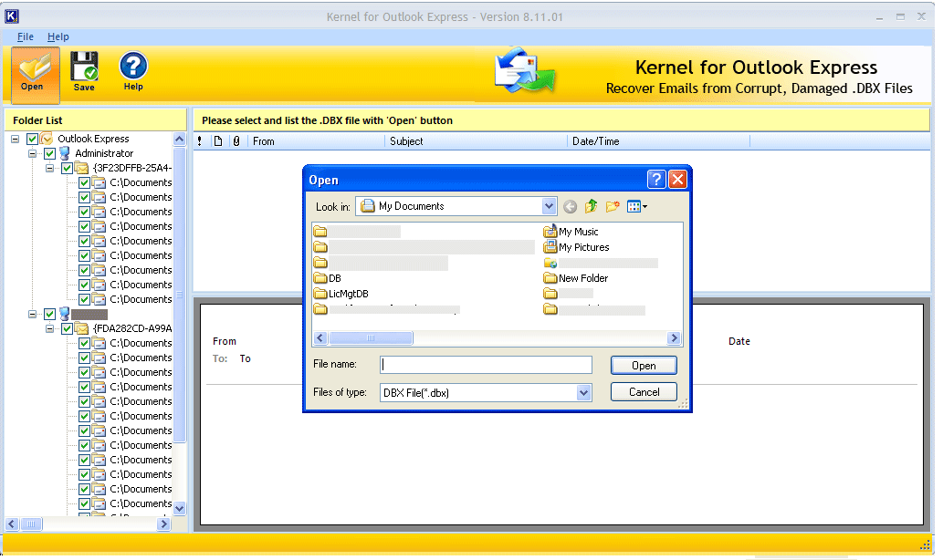 Kernel Outlook Express - Email Recovery Screenshot