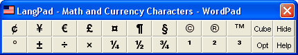 LangPad - Math & Currency Characters Screenshot