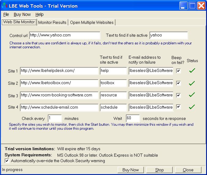 LBE Web Tools Screenshot