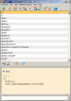 LingvoSoft Dictionary English <-> Albanian for Windows Screenshot
