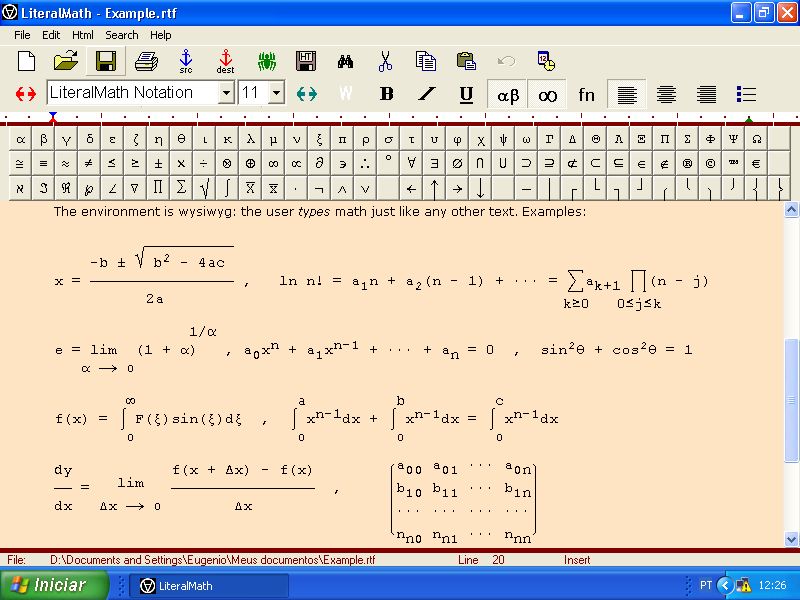 LiteralMath Screenshot