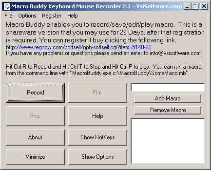 Macro Keyboard Mouse Recorder Wizard Screenshot