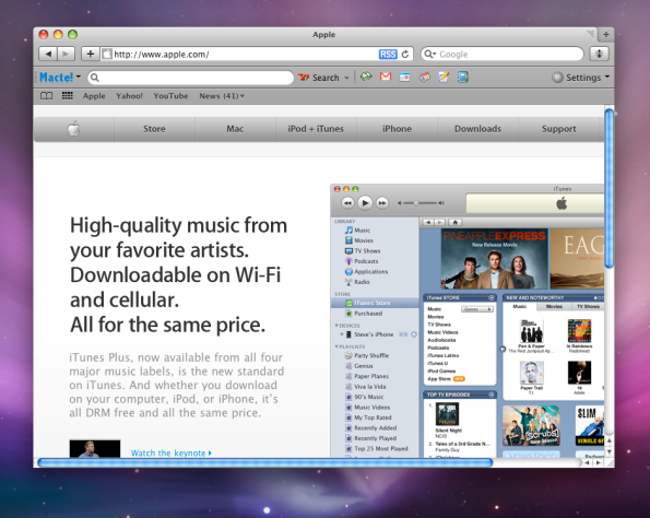Macte! Safari toolbar Screenshot