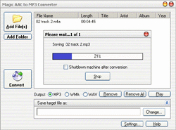 Magic AAC to MP3 Converter Screenshot