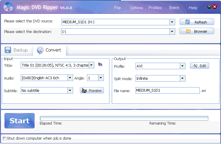 Magic DVD Ripper Screenshot
