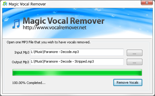 Magic Vocal Remover Screenshot