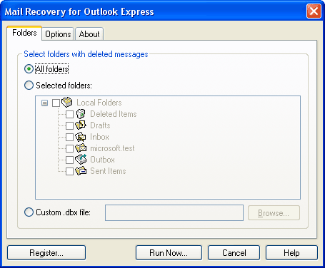 Mail Recovery for Outlook Express Screenshot