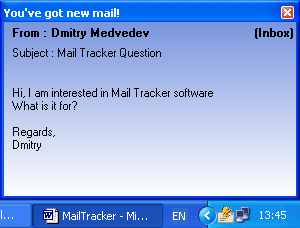 Mail Tracker Screenshot
