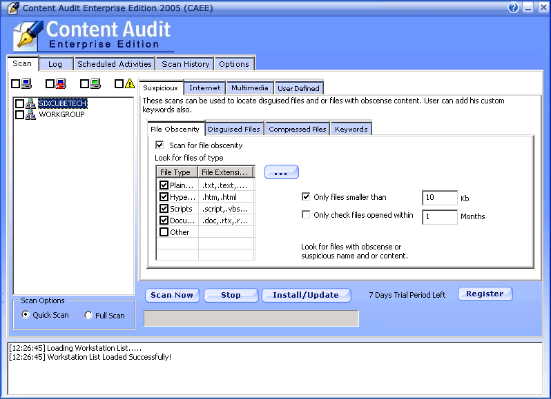 Max Secure Content Audit Enterprise Screenshot