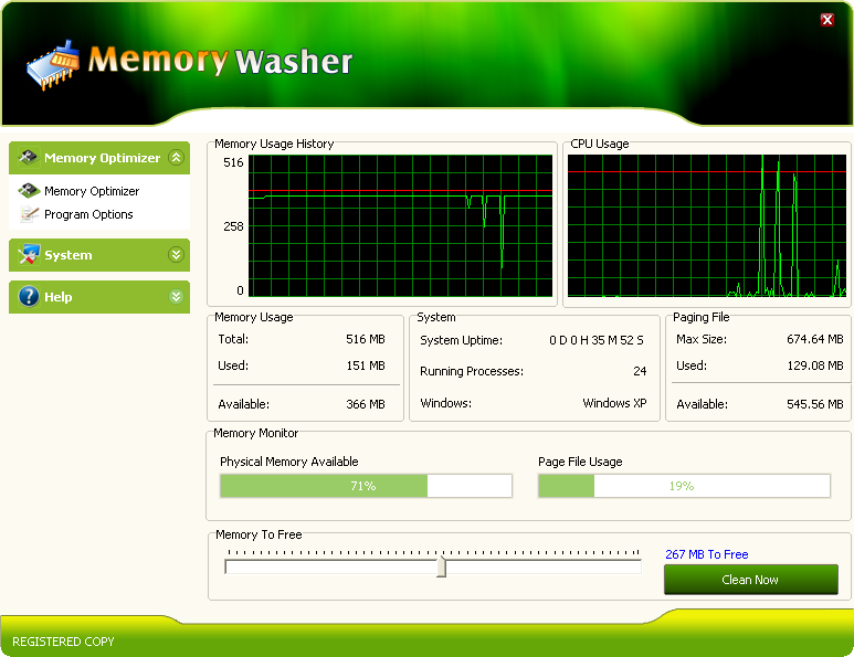 Memory Washer Screenshot