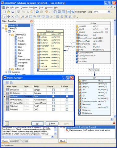 MicroOLAP Database Designer for MySQL Screenshot