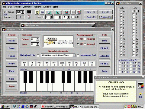 MIDI Auto-Accompaniment Section Screenshot
