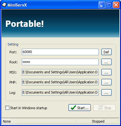 MiniServX Screenshot