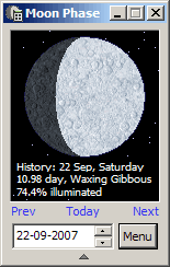Moon Phase Calculator Screenshot