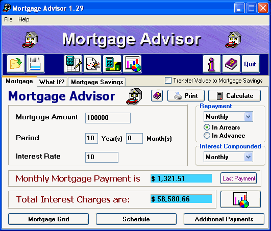 Mortgage Advisor Screenshot