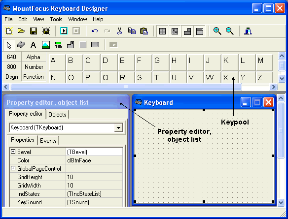 MountFocus Keyboard Designer Screenshot