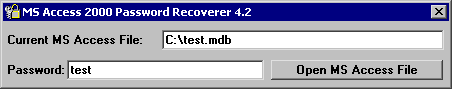 MS Access 2000 Password Recoverer Screenshot