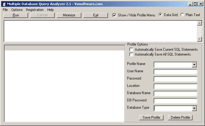 Multiple Database Query Analyzer Screenshot