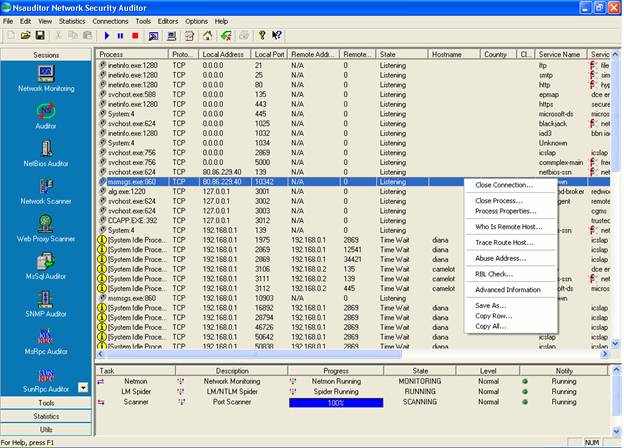 Nsauditor Network Security Auditor Screenshot