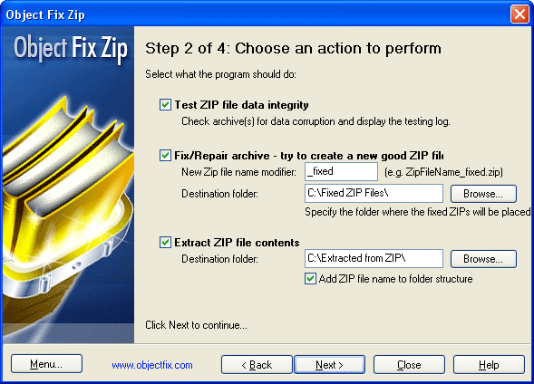 Object FIX ZIP Screenshot