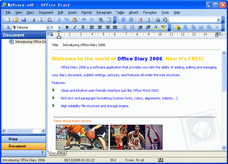 Office Diary 2006 Screenshot