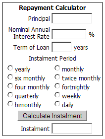 Online Loan Repayment Calculator Screenshot