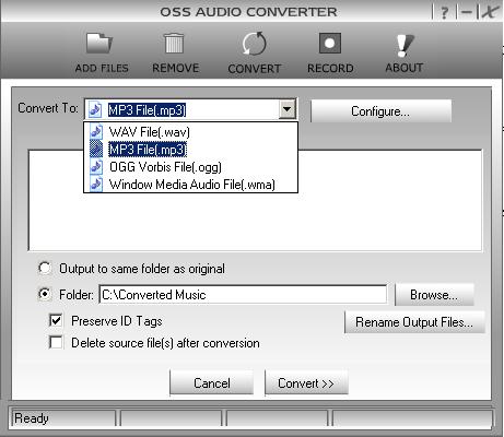 OSS Audio Converter Screenshot