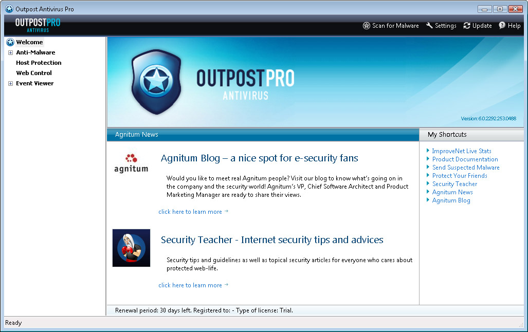 Outpost Antivirus Pro Screenshot