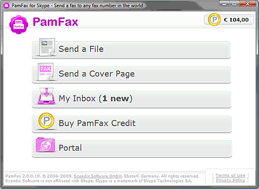 PamFax Screenshot