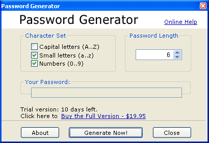 Password Generator 2.0 Screenshot