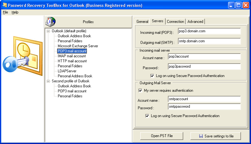Password Recovery Toolbox for Outlook Screenshot